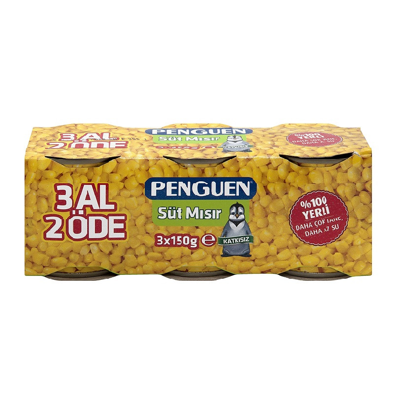 Penguen Mısır Kons.150 Gr*3 Lü